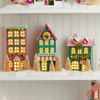 Raz 10.25" Lighted Multicolor Paper House Vintage Christmas Decoration 4619129