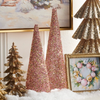 Raz 12" Lighted Beaded Cone Trees Christmas Decoration 4623051