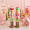 Raz 15" Sugar and Spice Pink and Green Nutcracker Christmas Figures Set of 2 4623083-2