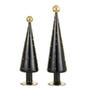 Raz 16" Black and Gold Bead Cone Trees Christmas 4623129