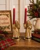 Raz 6" Vintage Santa Christmas Taper Candle Holder Set of 2 4628059