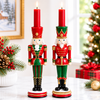 Raz 10" Red and Green Nutcracker Christmas Candlestick Holders 4630533-2