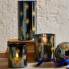 Raz 3.5", 5", or 8" Etched Blue Star Container or Christmas Candle Holder