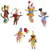 Raz Wool Circus Animal Christmas Ornament Set