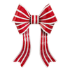 Raz 21" Red and White Stripe Bow Christmas Decoration 4650831 -2