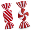 Raz Large Square or Round Metal Peppermint Candy Christmas Decoration or Ornament 