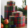 Raz 8" or 12" Tartan Plaid Decorative Jar Christmas Decoration 