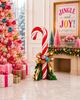 Raz 43" Large Candy Cane with Bow and Ornaments Christmas Decoration 4657623-2