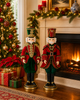 Raz 37.5" Large Red and Green Plaid or Red Plaid Nutcracker Christmas Figure-5