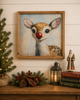 Raz 12" Red Nosed Wonder Reindeer Wall Art Christmas Sign 4659246-2