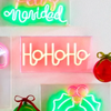 Raz 11.75" LED Neon HoHoHo Block Christmas Sign 4670798