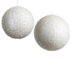 Raz 5" or 7" White Iced Ball Ornament