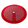 Raz 60.5" Plaid Christmas Tree Skirt with Red Velvet Bows 4604517-2