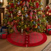 Raz 60.5" Plaid Christmas Tree Skirt with Red Velvet Bows 4604517