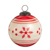 Raz 4" Red Snowflake Ball Glass Christmas Ornament 4605271