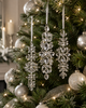 Raz 6.5" Set of 3 Clear Jewel Drop Christmas Ornament 4613599-2