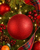 6" Large Red Glitter Ball Christmas Ornament 4614869