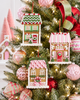 Raz 7" Set of 3 Gingerbread Patisserie Pink House Christmas Ornaments 4616426-2