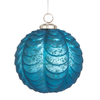 Raz 5" Blue Ornament Drape Pattern Glass Christmas Ornament 4619529