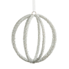 Raz 4" White Beaded Ball Christmas Ornament 4624034