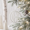 Raz 4" White Beaded Ball Christmas Ornament 4624034-2