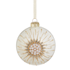 Raz 4.5" Pearl Starburst Ball Glass Christmas Ornament 4624627