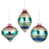 Raz 4" Glitter Striped Vintage Inspired Christmas Ornament 4624634