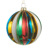 Raz 4" Pleated Big Top Glass Ball Christmas Ornament 4624636