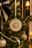 Raz 4" Pearl Medallion Ball Glass Christmas Ornament 4624646-2