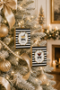 Raz 4.25" Set of 2 Black and White Elegant Spirits Square Glass Christmas Ornament 4624791-2
