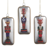 Raz 5.5" Set of 3 Deer Nutcracker Rectangle Glass Christmas Ornament 4624802
