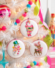 Raz 5" Set of 3 Bubblegum Blowin' Disc Glass Christmas Ornament 4624822-2