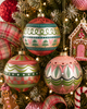Raz 5" Set of 3 Bauble Bliss Ball Glass Christmas Ornament 4624895-2