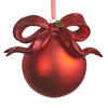 Raz Eric Cortina 5.5" Red Ribbon Ball Glass Christmas Ornament 4624917 -2