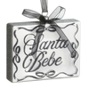 Raz 4" Santa Bebe Rectangle Glass Christmas Ornament 4624921