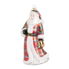 Raz 7.5" Plaid Santa Glass Christmas Ornament 4624932