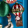 Raz 5.75" Santa Hot Air Balloon Glass Christmas Ornament 4624998