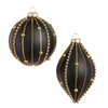 Raz 4" Gold Embellished Black Matte Glass Christmas Ornament 4625018