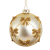Raz 5" Gold Bow Ball Glass Christmas Ornament 4625022