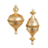 Raz 7.5" Set of 2 Gold and Jewel Finial Glass Christmas Ornament 4625058