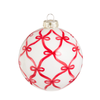 Raz 4" Red Bow Trellis Glass Christmas Ornament 4625063 -2