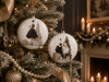 4.75" Set of 2 Moonlit Gala Ladies In Dresses Disc Glass Christmas Ornament 4625277 -2