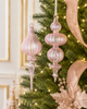 Raz 9.5" Soft Pink Finial Glass Christmas Ornament 4625305-2