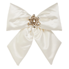Raz 11" Ivory Satin Bottle Bow with Jewels Christmas Ornament 4627861