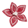 Raz 10.5" Gingerbread and Peppermint Clip-On Poinsettia Christmas Ornament 4631100