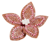 Raz 10.5" Gingerbread and Peppermint Clip-On Poinsettia Christmas Ornament 4631100