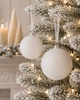Raz 5" or 8" White Pearl Ball Christmas Ornament-5