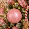 Raz 5" Pink Glitter Ball Christmas Ornament 4632763-2