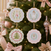 Raz 6" Set of 4 Pastel Nutcracker Scalloped Frame Christmas Ornament 4636537-2