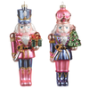 Raz 8.25" Set of 2 Bright Nutcracker Glass Christmas Ornament 4652874
